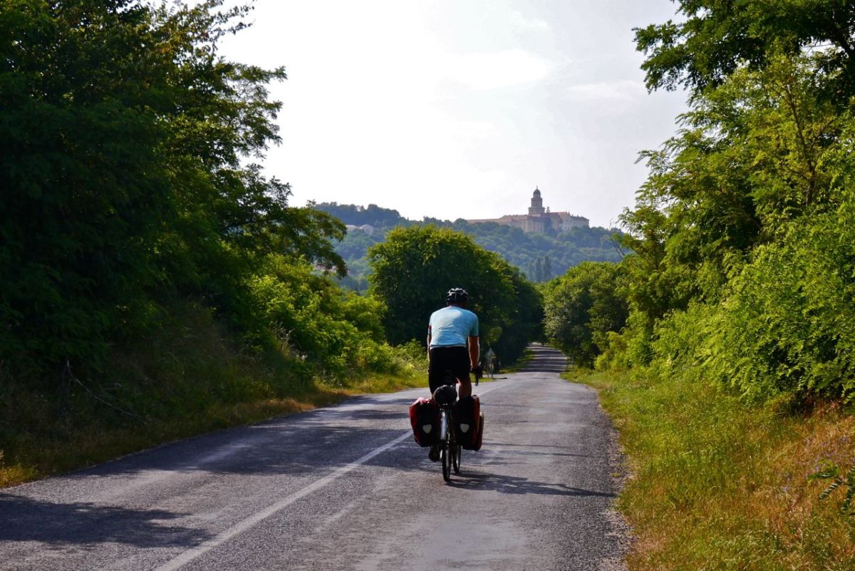 Warren and the Pannonhalma Benedictian Monastery in the distance. Hungary. 