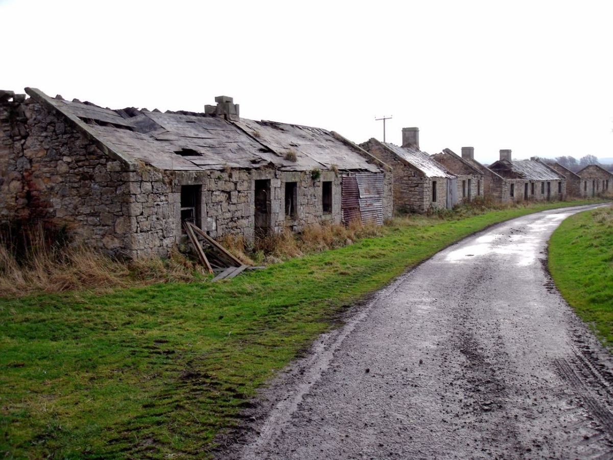 Ruined cottages.